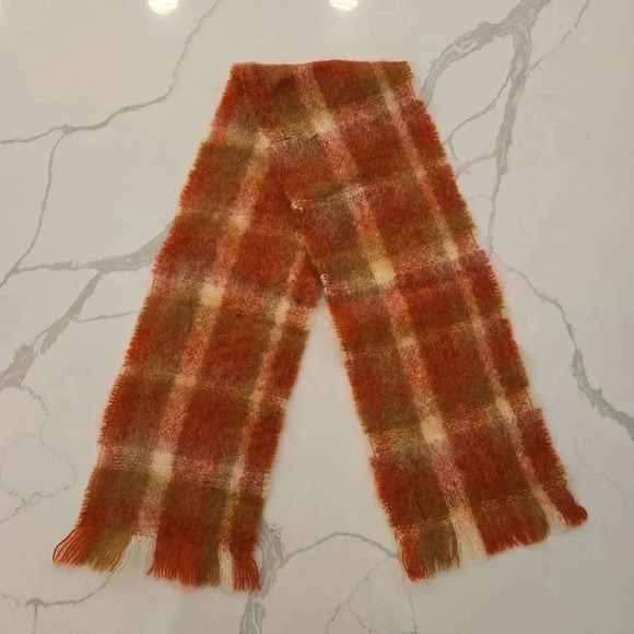 Vintage Cushendale Mohair Wool Plaid Made In Ireland Winter Scarf - Picture 5 of 7